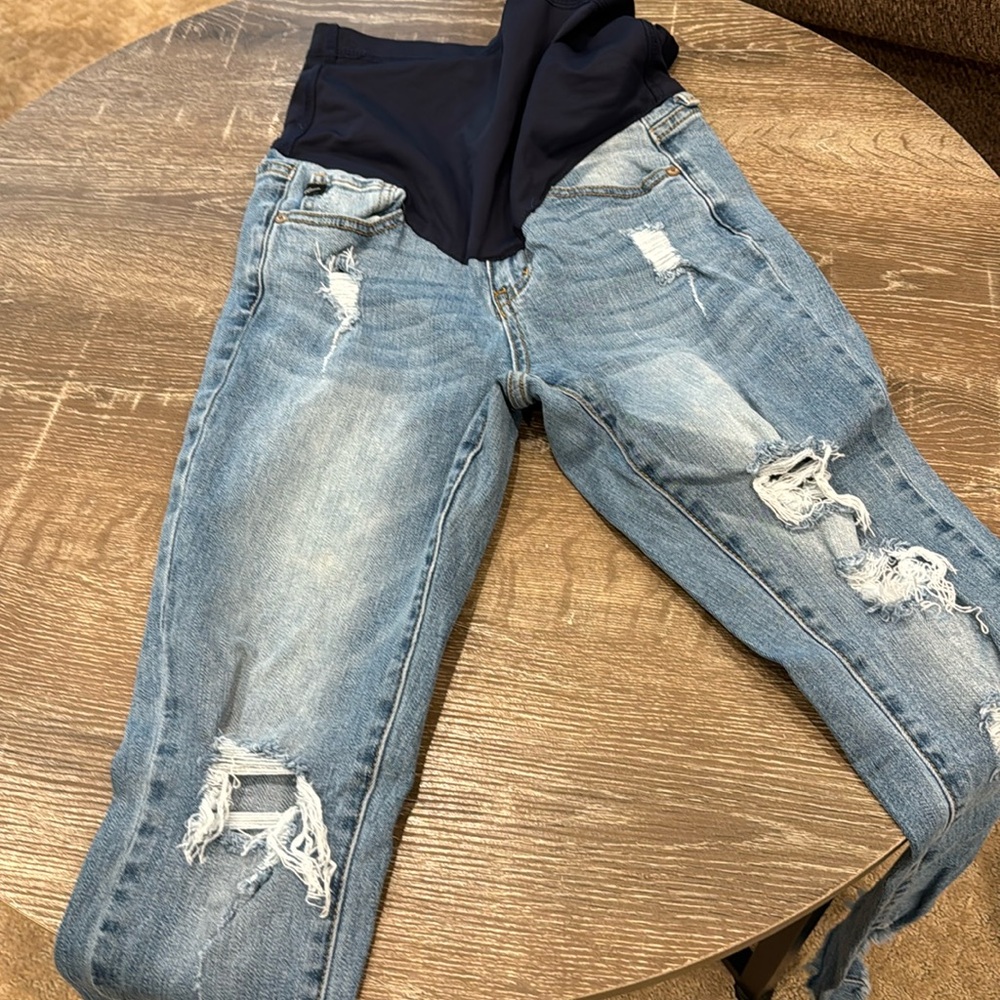 Pinkblush Distressed Blue Maternity Jeans